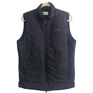 MuskOx M Black Puffer Vest Sleeveless Jacket Full Zip Padded Pockets Outdoor ~